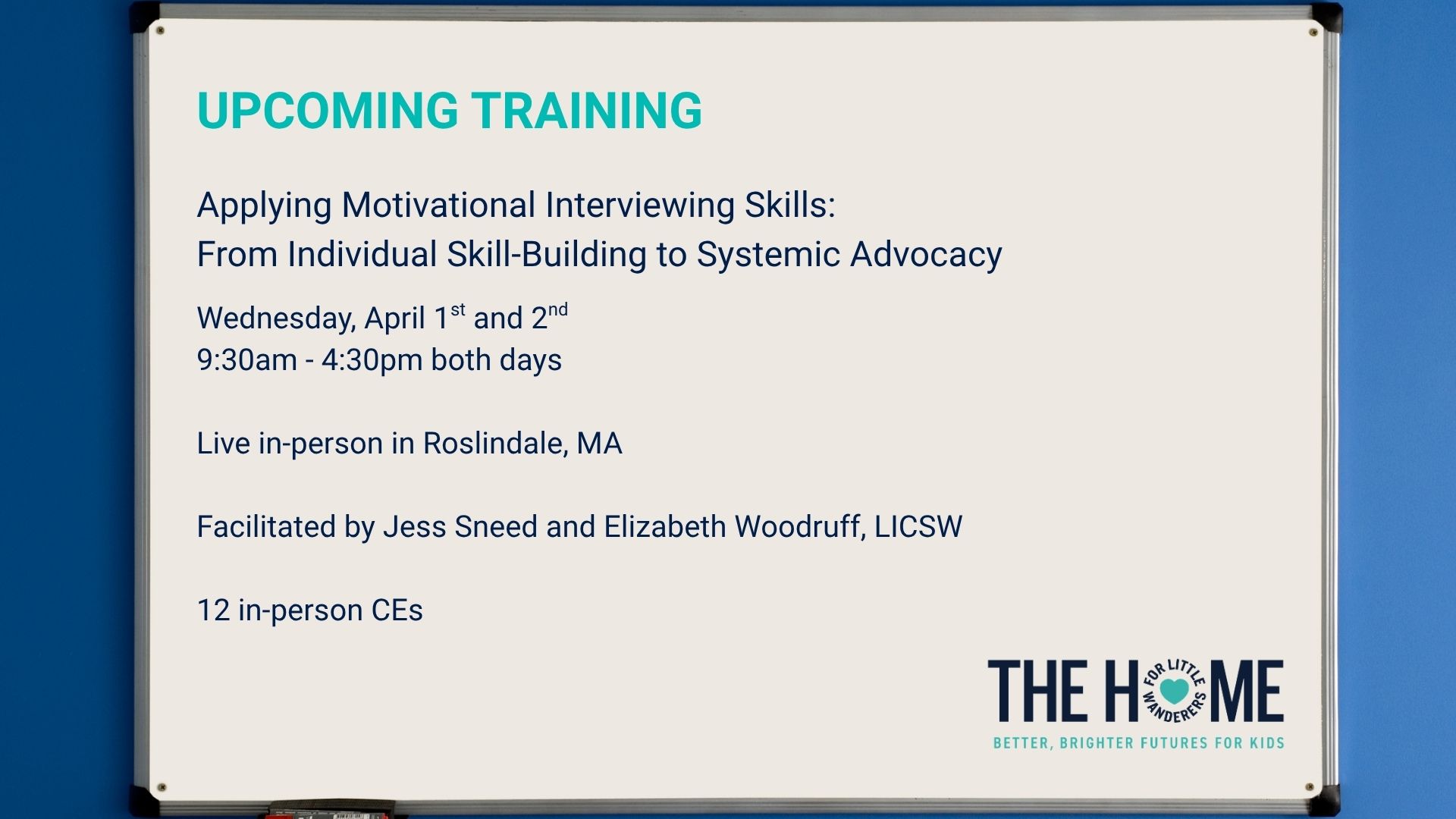 Training date and time