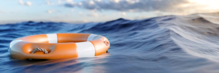 life saver floating on the ocean surface